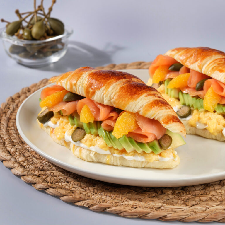 Croissant Sandwich with Salmon and Avocado