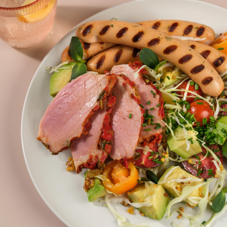 Cabbage Salad with Ham and Sausage